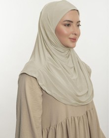 Resim Loggia Pratik Hijab Sandy Şal - Hazır Türban Tesettür Eşarp Namazlık Namaz Örtüsü-Krem 