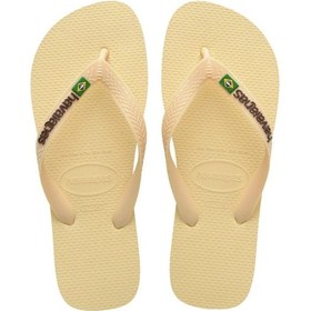 Resim Brasil Logo Buttercream Kadın Parmak Arası Terlik-4763 Krem 