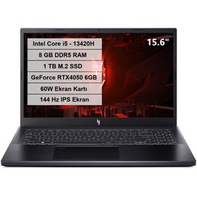 Resim ACER Nitro V 15 Intel Core i5 13420H 8GB DDR5 RAM 1TB M.2 SSD RTX4050-6GB FreeDos 15.6" FHD IPS 