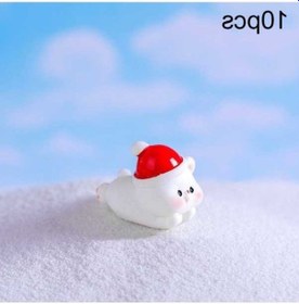 Resim Dancemonkey 10 Adet Noel Mikro Manzara Süslemeleri, Kabarık Ayı, Karlı Masaüstü Dekorasyon 