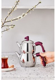 Resim Karaca Viyola İndüksiyon Tabanlı Mini Çaydanlık Takımı Mürdüm 