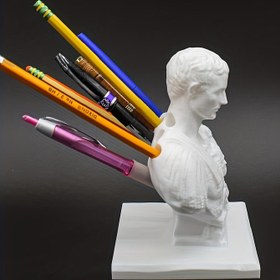 Resim 1 Adet Julius Caesar, Masa Kalem Tutucu, Bitki Bazlı PLA Plastik, Yaratıcı Mobilya Dekorasyonu Doğum Günü Hediyesi, Ofis Okul Malzemeleri 