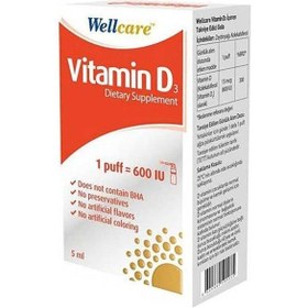Resim Wellcare Vitamin D3 600'lü 5 ML Sprey 