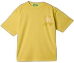 Resim United Colors of Benetton Erkek Çocuk Slogan Baskılı Soluk Efektli T-Shirt, 225P3PCMC10N7 