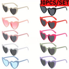 Resim 10 adet/Set Kalp Şekilli Moda Gözlük, Çok Renk Seçeneği - Düğünler, Partiler ve Fotoğraf Aksesuarları için Mükemmel, Erkekler ve Kadınlar için Moda Aksesuarları, Düğün Aksesuarları | Moda Gözlükleri | Düğün Gözlükleri | Parti Gözlükleri 