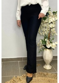 Resim Mia Butik Kadın Siyah İspanyol Paça Punto Pantolon Siyah 