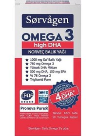 Resim Sorvagen Omega 3 High Dha Norveç Balık Yağı 50 Kapsül 