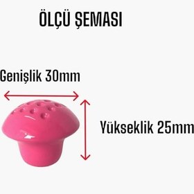 Resim Glaswen 8 Adet Pembe Noktalı Mantar Düğme Kulp Çocuk Bebek Mobilya Çekmece Dolap Kapak Kulbu Metal Kulp Aksesuarları Vidalı 