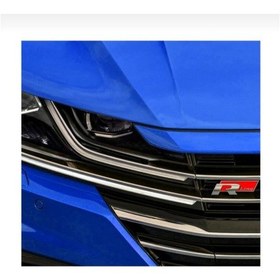 Resim Vw R Line Ön Panjur Logosu Kırmızı Metal Arma 