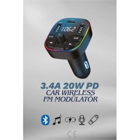 Resim Özgürce Yüksek Ses Kaliteli Bluetooth Fm Transmitter Araç Kiti, Hızlı Şarj, Usb, Type-C 