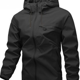 Resim Erkekler İçin Tüm Mevsim Rüzgarlık Ceket, Tam Fermuarlı Ön, Zeytin Yeşili - Yürüyüş, Kampçılık, Motosiklet için Dayanıklı Kumaş Rüzgarlık Mont, Kolay Temizlenebilir Malzeme, Spor Tasarım, Hafif Dış Giyim, Aktif Erkeklere Uygun 