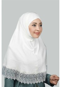 Resim Altobeh İkili Set Dantelli Pratik Eşarp Hazır Hijab Ve Tesettür Bonesi Xl Ekru 