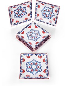 Resim Piatti Naturali 6'lı Çini Pasta Tabak Seti Tatlı Sunum Seti Servis 20cm 