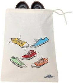 Resim stonehill Büzgülü Ham Bez Ayakkabı Torbası 30x40 cm. 2 Adet (Ayakkabı Baskılı) 