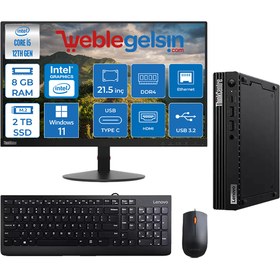 Resim Lenovo Thinkcentre M70Q-TINY Gen 3 Intel Core i5 12400T 8GB 2TB SSD Intel UHD 730 Windows 11 Pro 21.5'' FHD Mini Masaüstü Bilgisayar 11T30038TXM19 