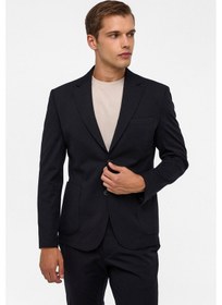 Resim Süvari Siyah Slim Düz Mono Yaka 6 Drop Spor Takım Elbise 