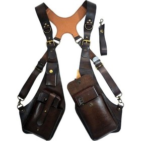 Resim Teltree Kahverengi Pu Deri Çift Askılı Ç Çanta - Unisex Dışarıda Kullanım, Telefon & Eşya Taşıma, Ayarlanabilir Kayışlı Moda Çanta 