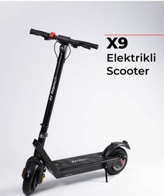 Resim X9 Elektrikli Scooter - Çıkartılabilir Bataryalı 850w Katlanabilir Scooter Siyah 