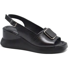 Resim Venüs 2409302y Dolgu Topuk Fashion Deri Kadın Sandalet 001 