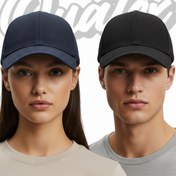 Resim QUATEX Basic Şapka 2'li Paket – Siyah - Lacivert %100 Pamuk Gabardin Unisex Model 