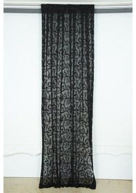 Resim Sultan 2 Model Siyah Renk Hazır Dikilmiş Pileli Fon Perde 75x260 