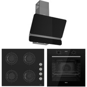 Resim Ferre Flowart Lumora Elite Siyah 3'lü Ankastre Set ( QBL63CS-CS205-D080 ) 