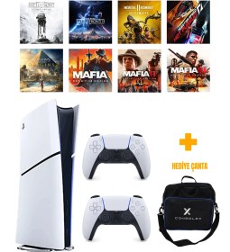 Resim Sony PS5 Slim Dijital 825GB (CFI-2116) + 8 Dijital Oyun + Çift Kol + ConsoleX Çanta 