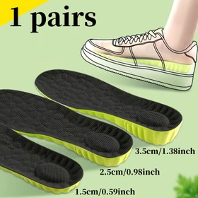 Resim 1 Çift Erkek ve Kadın EVA Yükseklik Artırıcı Tabanlık - Siyah Yeşil Detaylarla, 3.5cm/1.38in, 2.5cm/0.98in, 1.5cm/0.59in, Spor Tabanlıkları için Sneakerlar, Atletik Ayakkabılar | Ergonomik Tabanlık | EVA Tabanlık 