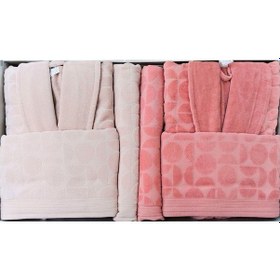 Resim Özdilek Circular Aile Bornoz Seti Kiremit-bej Kiremit - Bej 