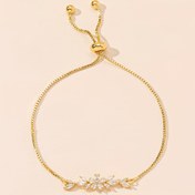 Resim 1 adet Moda ve Basit Kadın Çiçek Şeklinde Zirkonya Bakır Bilezik 