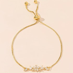 Resim 1 adet Moda ve Basit Kadın Çiçek Şeklinde Zirkonya Bakır Bilezik 