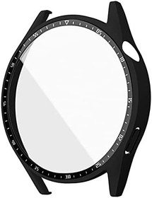 Resim NovStrap Huawei Watch GT3 46mm ile Uyumlu Ekran Koruyucu Temperli Cam ve Kasa Koruyucu Sert PC SİYAH 