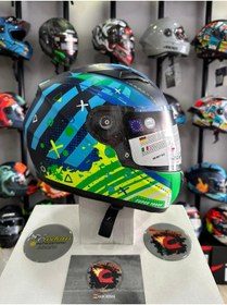 Resim Sway SW 815K ALIEN Blue Green Full Face Çocuk Kaskı 