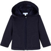 Resim Lacivert Fermuarlı Kapüşonlu Kız Bebek Polar Sweatshirt 