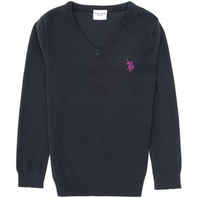 Resim U.S. Polo Assn. Kız Çocuk Lacivert V Yaka Basic Kazak 50316777-VR033 