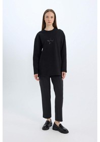 Resim DeFacto Regular Fit Cepli Pensli Skuba Dalgıç Kumaş Esnek Belli Pantolon D9029AX24WNBK34 