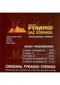 Resim Pyramid Maestro Kısa/Uzun Sap Saz Teli Bağlama Teli + 2 Tezene 0.18 Kısa Sap 