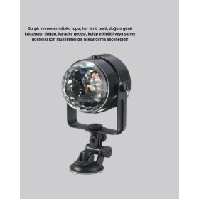 Resim Esranın Dünyası Ritme Duyarlı LED Disko Topu – Renkli Işık Gösterili Parti Lambası STKN34-ESRDNS 