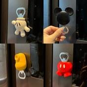 Resim Mickey Mouse Seramik Paslanmaz Çelik Manyetik Şişe Açacağı - Eğlenceli ve Fonksiyonel Mutfak Aracı Ev Barları, Soda Tutkunları ve Koleksiyoncular için - Partiler ve Tatil Hediyeleri için Mükemmel 