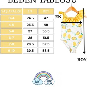 Resim My Kids Wear Çapraz Fırfır Askılı Kız Çocuk Mayo 
