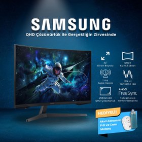 Resim Samsung 32 Inç 2k Qhd 1ms 165hz Freesync Hdr10 1ms Va 1000r Kavisli Gaming Monitör Siyah-ls32cg552euxuf 