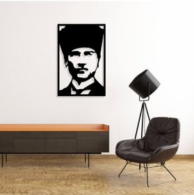 Resim Kalpaklı Atatürk Metal Ev Ofis Duvar Süs Hediye Tablo 