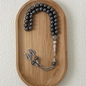 Resim Retro Etnik Stil 8Mm Yaprak Püsküllerden Oluşan 33 Parça Siyah Agate (Demir İçeren Doğal Taş, Boncukların Yüzeyi Doğal Olarak Oluşan Delikler ve Küçük Çatlaklar İçerebilir, Bu Kullanımı Etkilemez; Lütfen Satın Almayın Eğer Aklınıza Takılmazsa) Müslüman Dua Tesbihleri, Orta Doğu Dua Tesbihleri. 
