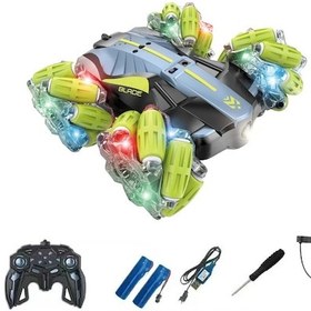Resim Müzik Led Işıkları İle Rc Drift Araba 2.4g Eldiven Jest Radyo Uzaktan Kumanda Green Car Watch 2b 1704v 