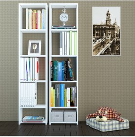 Resim Nurmobilya Nur Mobilya Poyraz 2'Li Kitaplık Arkalıksız Model 3 Farklı Renk 