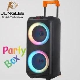 Resim Junglee NDR-1096 Büyük Boy Kablosuz Bluetooth Hoparlör Siyah Tekerlekli Taşınabilir Model 