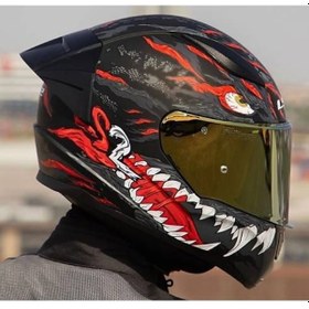 Resim Ls2 Rapıd 2 Race Kaıju Fullface Motosiklet Kaskı Gold Camlı Siyah 