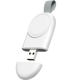 Resim iOs Watch Uyumlu İçin 1/2/3/4/5/6/7/8/9/10/se Taşınabilir Usb Manyetik Kablosuz Şarj Cihazı Beyaz 