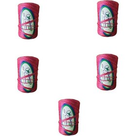 Resim Favori İp 5000 Denye -0.8 Mm- Ambalaj Ve Paket İpi Naylon Burgulu Örgü Çamaşır İpi - Pembe - 5 Adet 