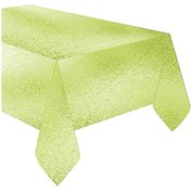 Resim Metalize Masa Örtüsü Açık Yeşil 